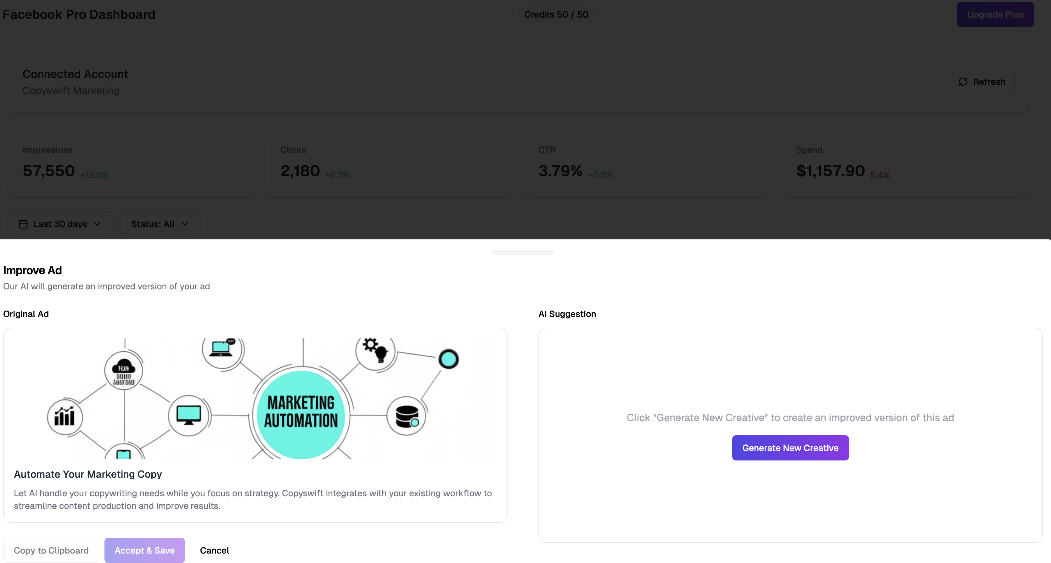 Copyswift AI improving ads